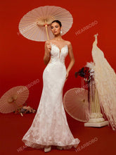 Romantic Vintage Sleeveless Lace Wedding Dress With Tail, Formal Dress For Bridesmaid Or Prom